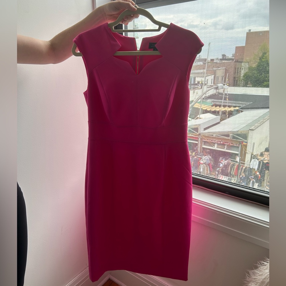 Tahari hot pink dress